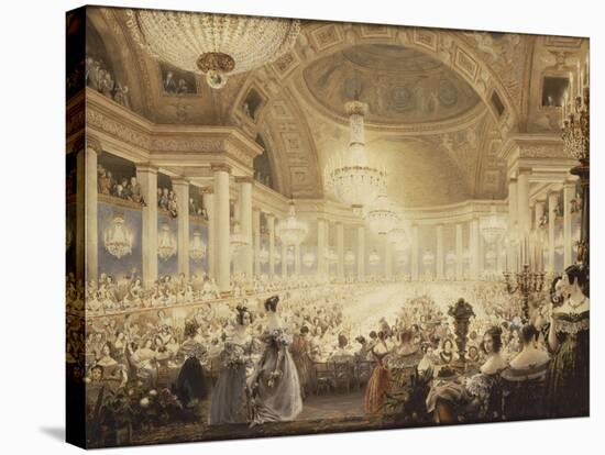 Souper des Dames dans la salle de spectacles des Tuileries en 1835-Eugène Viollet-le-Duc-Stretched Canvas