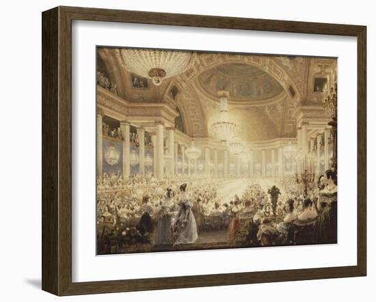 Souper des Dames dans la salle de spectacles des Tuileries en 1835-Eugène Viollet-le-Duc-Framed Giclee Print