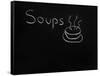 Soups Menu on the Chalkboard-vesnacvorovic-Framed Stretched Canvas