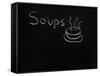 Soups Menu on the Chalkboard-vesnacvorovic-Framed Stretched Canvas