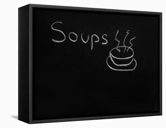 Soups Menu on the Chalkboard-vesnacvorovic-Framed Stretched Canvas