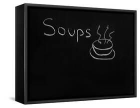 Soups Menu on the Chalkboard-vesnacvorovic-Framed Stretched Canvas