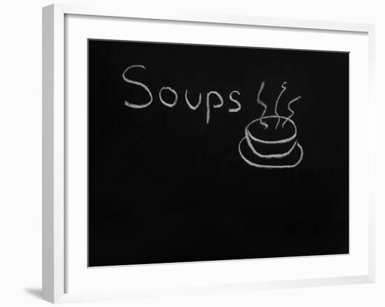 Soups Menu on the Chalkboard-vesnacvorovic-Framed Art Print