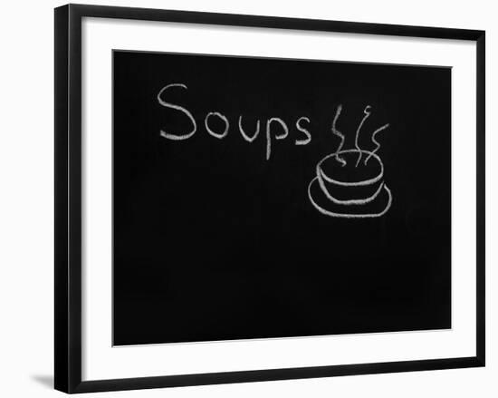 Soups Menu on the Chalkboard-vesnacvorovic-Framed Art Print