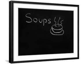 Soups Menu on the Chalkboard-vesnacvorovic-Framed Art Print