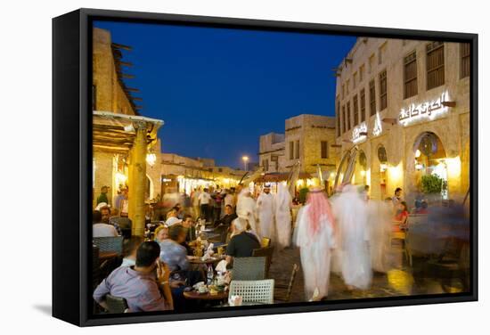 Souq Waqif at Dusk, Doha, Qatar, Middle East-Frank Fell-Framed Stretched Canvas