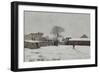 Sous la neige : cour de ferme à Marly-le-Roi (Yvelines)-Alfred Sisley-Framed Giclee Print