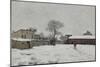 Sous la neige : cour de ferme à Marly-le-Roi (Yvelines)-Alfred Sisley-Mounted Giclee Print