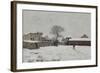 Sous la neige : cour de ferme à Marly-le-Roi (Yvelines)-Alfred Sisley-Framed Giclee Print