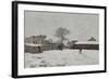 Sous la neige : cour de ferme à Marly-le-Roi (Yvelines)-Alfred Sisley-Framed Giclee Print