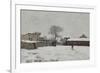 Sous la neige : cour de ferme à Marly-le-Roi (Yvelines)-Alfred Sisley-Framed Giclee Print