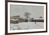 Sous la neige : cour de ferme à Marly-le-Roi (Yvelines)-Alfred Sisley-Framed Giclee Print