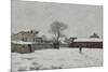 Sous la neige : cour de ferme à Marly-le-Roi (Yvelines)-Alfred Sisley-Mounted Giclee Print