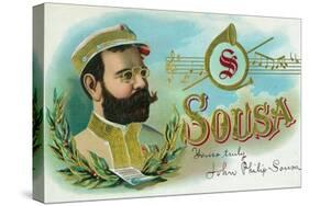 Sousa Brand Cigar Box Label, John Philip Sousa, American Composer and Conductor-Lantern Press-Stretched Canvas