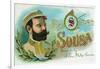 Sousa Brand Cigar Box Label, John Philip Sousa, American Composer and Conductor-Lantern Press-Framed Art Print