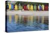 South Africa, Cape Town, View of Beach Huts-Michele Westmorland-Stretched Canvas