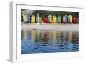 South Africa, Cape Town, View of Beach Huts-Michele Westmorland-Framed Photographic Print