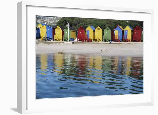 South Africa, Cape Town, View of Beach Huts-Michele Westmorland-Framed Photographic Print