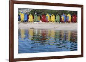 South Africa, Cape Town, View of Beach Huts-Michele Westmorland-Framed Photographic Print