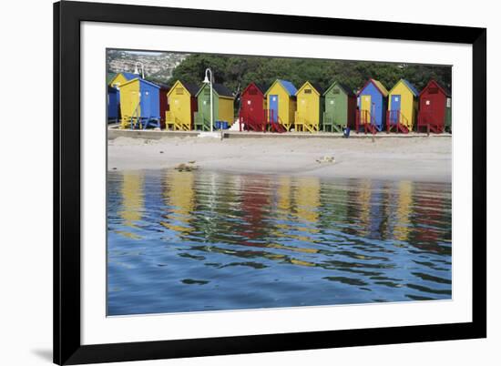 South Africa, Cape Town, View of Beach Huts-Michele Westmorland-Framed Photographic Print