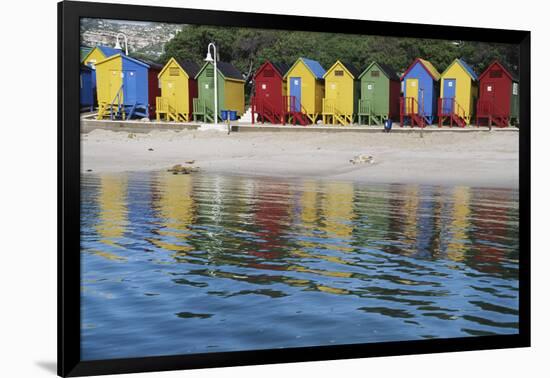 South Africa, Cape Town, View of Beach Huts-Michele Westmorland-Framed Photographic Print