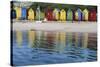 South Africa, Cape Town, View of Beach Huts-Michele Westmorland-Stretched Canvas