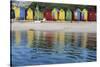 South Africa, Cape Town, View of Beach Huts-Michele Westmorland-Stretched Canvas