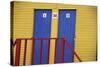 South Africa, Cape Town, View of Beach Huts-Michele Westmorland-Stretched Canvas