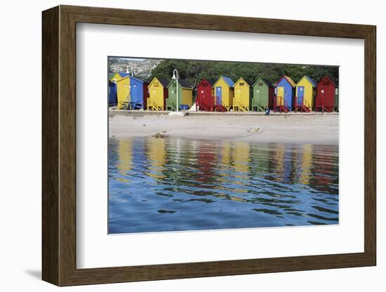 South Africa, Cape Town, View of Beach Huts-Michele Westmorland-Framed Photographic Print