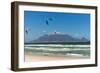 South Africa, Capetown, Kitesurfer in Front of the Table Mountain Silhouette-Catharina Lux-Framed Photographic Print