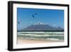 South Africa, Capetown, Kitesurfer in Front of the Table Mountain Silhouette-Catharina Lux-Framed Photographic Print