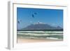 South Africa, Capetown, Kitesurfer in Front of the Table Mountain Silhouette-Catharina Lux-Framed Photographic Print