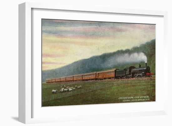 South Africa - Central South African Railways Johannesburg-Cape Express Train-Lantern Press-Framed Art Print