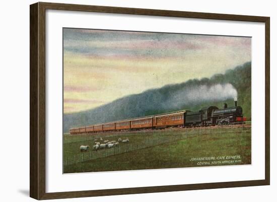 South Africa - Central South African Railways Johannesburg-Cape Express Train-Lantern Press-Framed Art Print