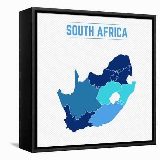 South Africa Detailed Map with Regions-Sana Farzouli-Framed Stretched Canvas