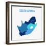 South Africa Detailed Map with Regions-Sana Farzouli-Framed Photographic Print