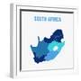 South Africa Detailed Map with Regions-Sana Farzouli-Framed Photographic Print