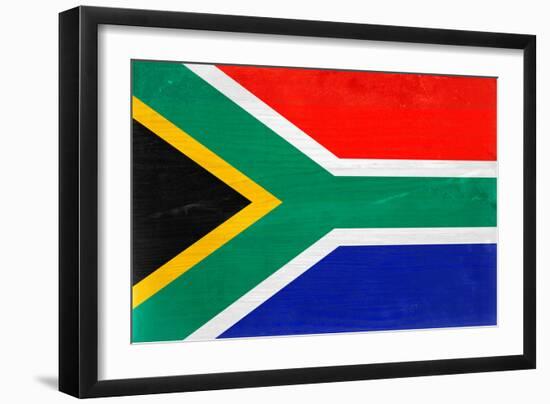 South Africa Flag Design with Wood Patterning - Flags of the World Series-Philippe Hugonnard-Framed Art Print