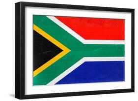 South Africa Flag Design with Wood Patterning - Flags of the World Series-Philippe Hugonnard-Framed Art Print