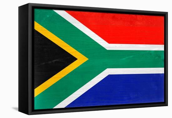 South Africa Flag Design with Wood Patterning - Flags of the World Series-Philippe Hugonnard-Framed Stretched Canvas