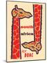 South Africa - Giraffes - Fly BOAC (British Overseas Airways), Vintage Airline Travel Poster, 1950s-H. Niezen-Mounted Art Print
