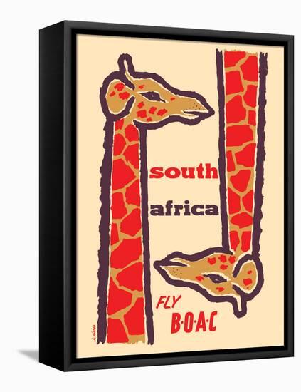 South Africa - Giraffes - Fly BOAC (British Overseas Airways), Vintage Airline Travel Poster, 1950s-H. Niezen-Framed Stretched Canvas