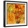 South Africa on Actual Map of Africa-michal812-Framed Art Print