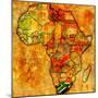 South Africa on Actual Map of Africa-michal812-Mounted Art Print