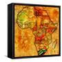 South Africa on Actual Map of Africa-michal812-Framed Stretched Canvas
