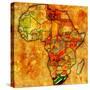 South Africa on Actual Map of Africa-michal812-Stretched Canvas