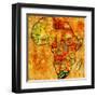 South Africa on Actual Map of Africa-michal812-Framed Art Print