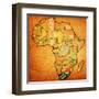 South Africa on Actual Map of Africa-michal812-Framed Art Print