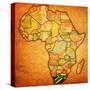 South Africa on Actual Map of Africa-michal812-Stretched Canvas