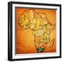 South Africa on Actual Map of Africa-michal812-Framed Art Print